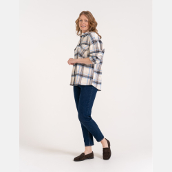 Koszula damska w kratę OVERSIZE 100% bawełna luźna MORAJ